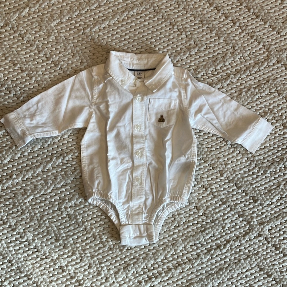 Baby Gap Button Down Dress Shirt Bodysuit